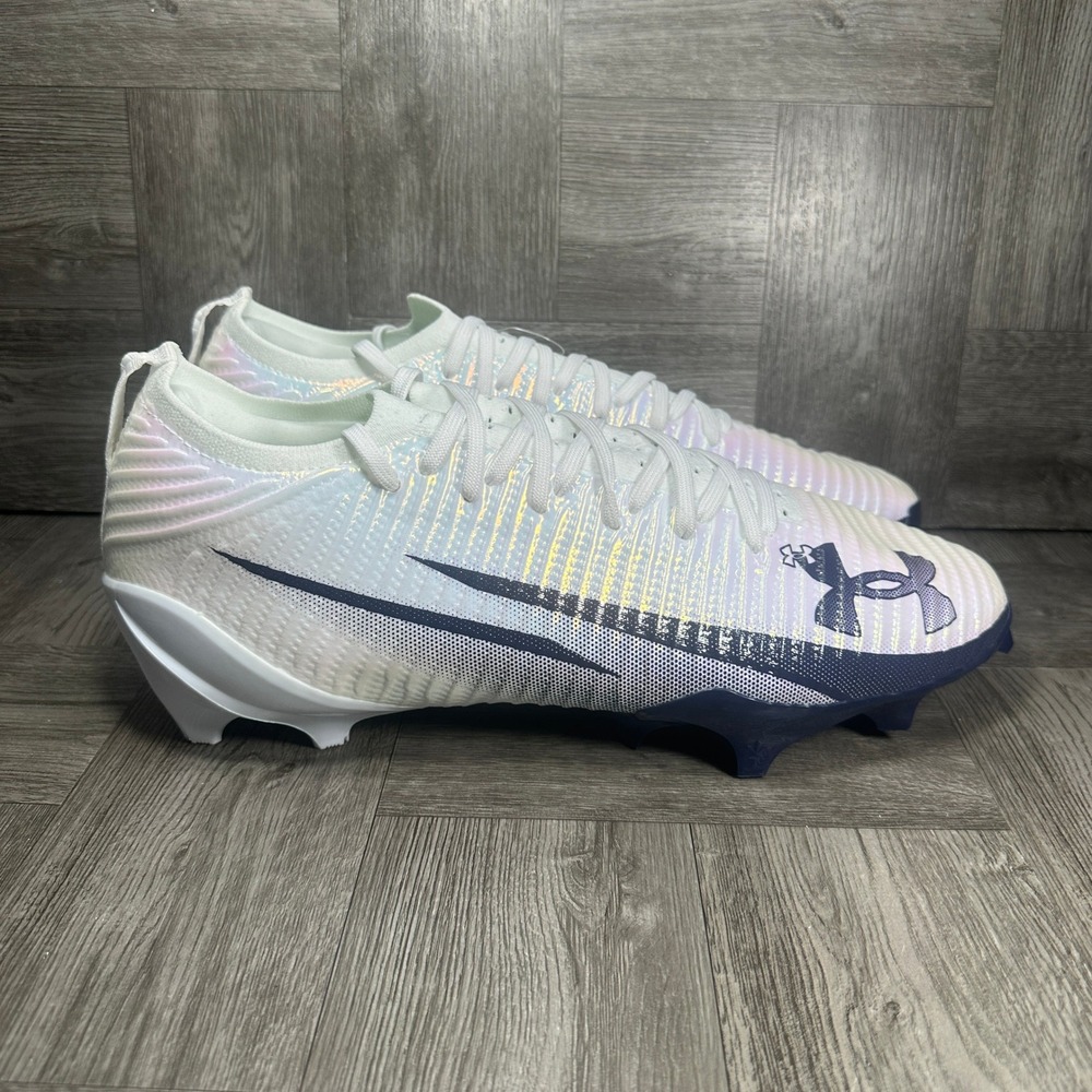 Under Armour Blur Pro MC Football Cleats Mens 13 White Navy 3028220-103 NEW
